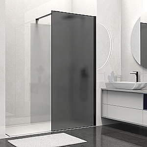 Душевая перегородка Vincea Walk-In VSW-1HS100GFB 100 профиль черный матовый/стекло матовое тонированное купить в интернет-магазине Sanbest