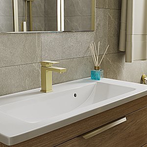 Смеситель для раковины D&K Bayern.Liszt DA1512107 золото матовое купить в интернет-магазине сантехники Sanbest