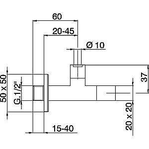 Угловой вентиль Cisal Complementi ZA00291021 купить в интернет-магазине сантехники Sanbest