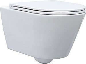 Унитаз подвесной Aquanet Lake белый с крышкой микролифт, безободковый купить в интернет-магазине Sanbest