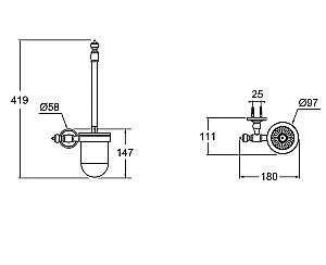 Ершики для унитаза Jacob Delafon CLEO 1889 E27312-CP хром купить в интернет-магазине сантехники Sanbest