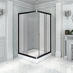 Душевой угол Радомир Дрим 90x110 черный профиль/стекло прозрачное правый купить в интернет-магазине сантехники Sanbest