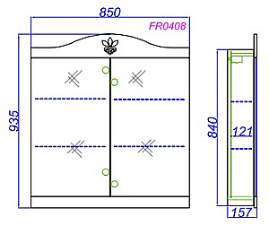 Зеркальный шкаф AQWELLA Франческа 85 купить в интернет-магазине сантехники Sanbest