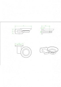 Мыльница CeramaLux Azzuro 95604 черная матовая/золото купить в интернет-магазине сантехники Sanbest