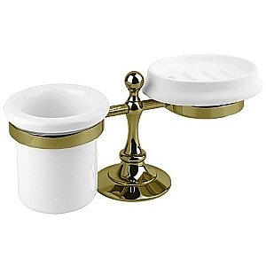 Держатель со стаканом и мыльницей Cezares OLIMP-STT-02-M бронза купить в интернет-магазине сантехники Sanbest