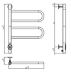 Полотенцесушитель Vincea 44х60 VTD-1R1CGE графит купить в интернет-магазине сантехники Sanbest