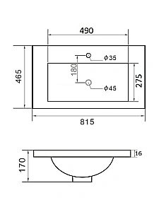 Раковина встраиваемая Orange B03-800B черная купить в интернет-магазине Sanbest