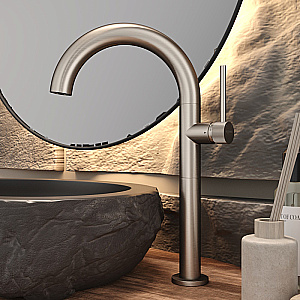 Смеситель для раковины Elghansa RADIANT XQ 16H3781-Gun оружейная сталь матовая купить в интернет-магазине сантехники Sanbest