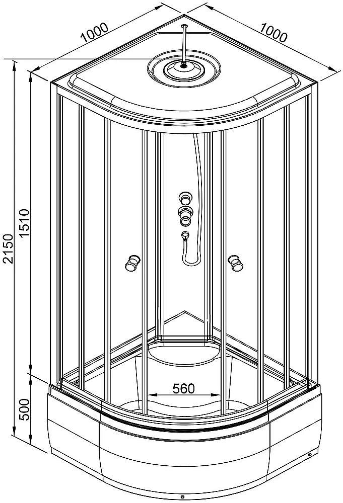 Душевая кабина AvaCan L910 100x100 с электрикой купить в интернет-магазине Sanbest