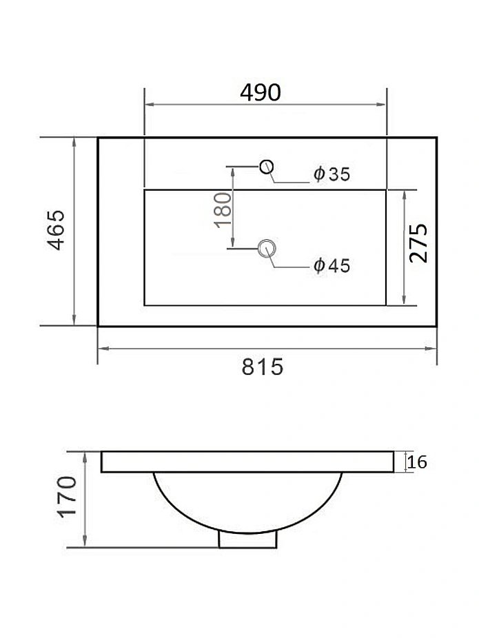 Раковина встраиваемая Orange B03-800B черная купить в интернет-магазине Sanbest