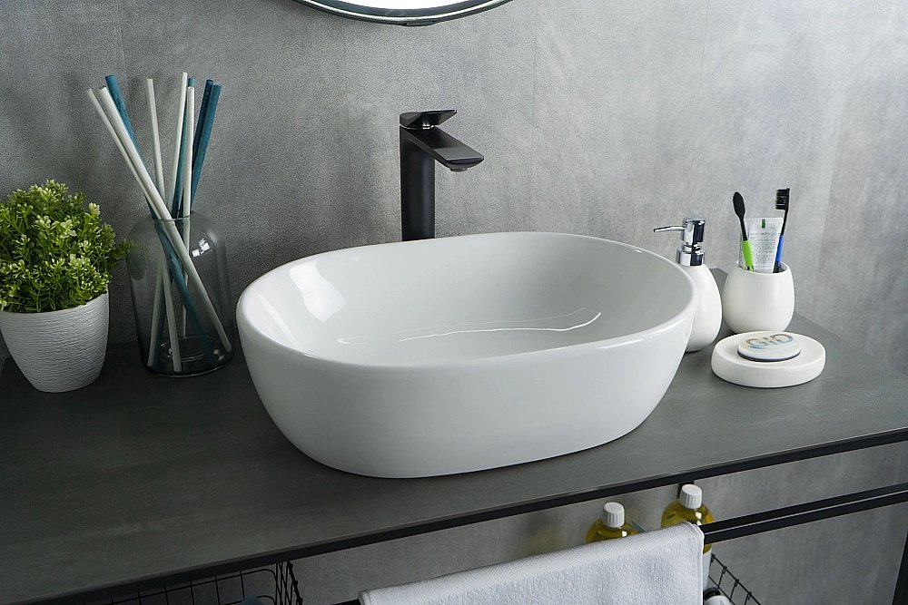 Раковина накладная Gid Lago 48 N9026b 51113 белая купить в интернет-магазине Sanbest