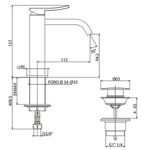 Смеситель для раковины Gattoni Ely 8842/88С0 купить в интернет-магазине сантехники Sanbest