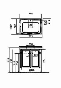 Тумба с раковиной Vitra Valarte 80 для ванной в интернет-магазине Sanbest
