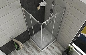 Душевой уголок Bravat STREAM BS090.2204S 90х90 стекло прозрачное/профиль хром купить в интернет-магазине Sanbest