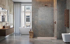 Душевое ограждение Radaway Essenza Pro Brushed Copper Walk-in 140 10103140-93-01 стекло прозрачное/профиль брашированная медь купить в интернет-магазине Sanbest