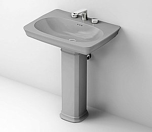 Раковина с пьедесталом Artceram Civitas 68 CIL001 34 00+CIC001 34 00 68 серая купить в интернет-магазине Sanbest