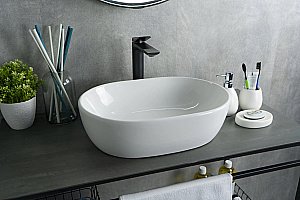 Раковина накладная Gid Lago 48 N9026b 51113 белая купить в интернет-магазине Sanbest