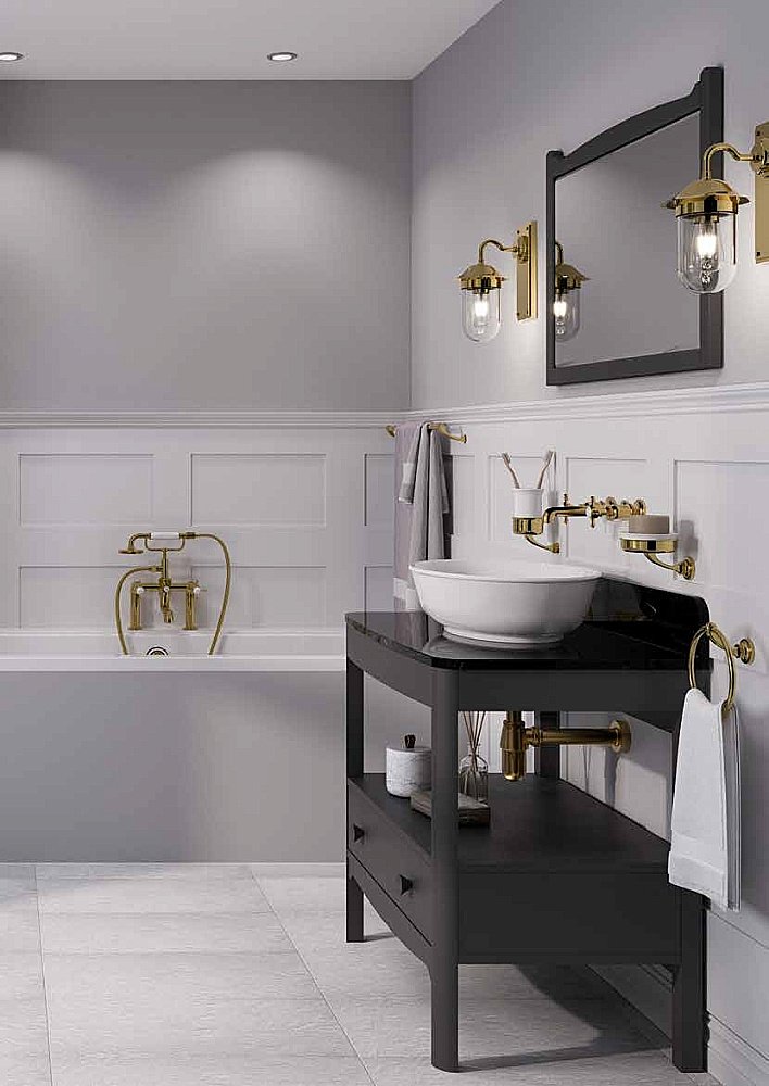 Стакан Burlington Guild GU003G золото/белый купить в интернет-магазине сантехники Sanbest