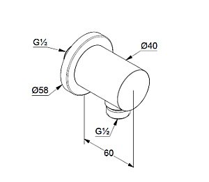 Подключение для шланга Kludi NOVA FONTE Puristic 2054339-15 черный матовый купить в интернет-магазине сантехники Sanbest