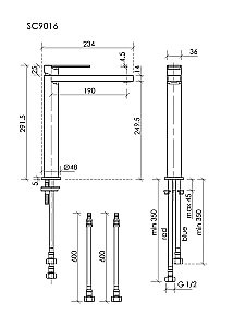 Смеситель для раковины Sancos Studio SC9016BN брашированный никель купить в интернет-магазине сантехники Sanbest