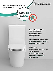 Унитаз Ambassador Ritz 237K19001RS безободковый, с бачком, с крышкой микролифт, белый купить в интернет-магазине Sanbest