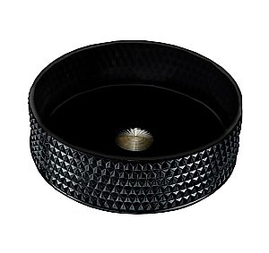 Раковина накладная CeramaLux NC 36 GL03A графит, прозрачная купить в интернет-магазине Sanbest