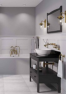 Стакан Burlington Guild GU003G золото/белый купить в интернет-магазине сантехники Sanbest