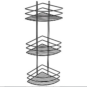 Полка-решетка тройная угловая Fixsen FX-710B-3 черная купить в интернет-магазине сантехники Sanbest