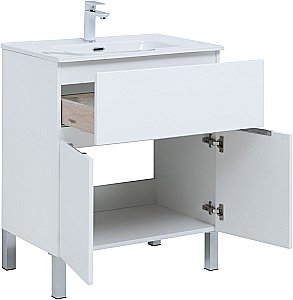 Тумба с раковиной Aquanet Алвита New 303901 70 белый матовый для ванной в интернет-магазине Sanbest