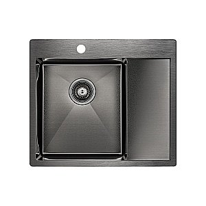 Мойка кухонная Paulmark FLANK PM225951-GM вороненая сталь купить в интернет-магазине сантехники Sanbest