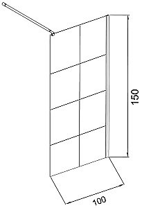 Шторка для ванны Grossman 100x150 GR-105100BLACK стекло прозрачное/профиль черный купить в интернет-магазине Sanbest