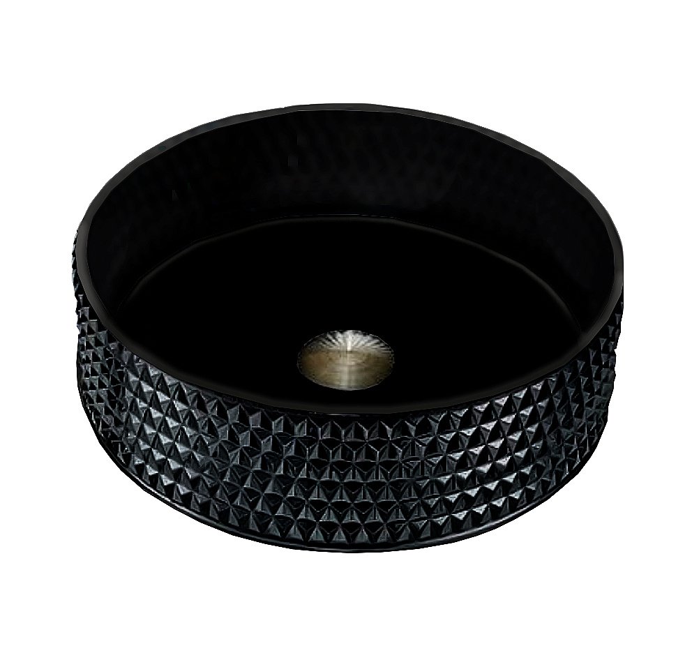 Раковина накладная CeramaLux NC 36 GL03A графит, прозрачная купить в интернет-магазине Sanbest