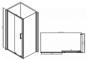 Душевой уголок ABBER Schwarzer Diamant AG30170B-S80B купить в интернет-магазине Sanbest