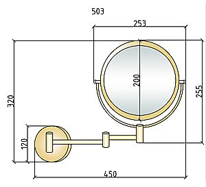 Зеркало косметическое настенное Boheme Imperiale 503 купить в интернет-магазине сантехники Sanbest