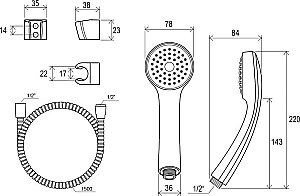 Душевая гарнитура Ravak 901.00 купить в интернет-магазине сантехники Sanbest