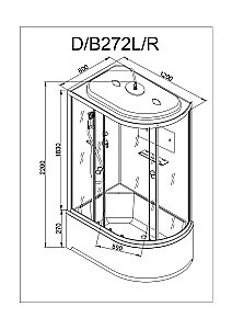 Душевая кабина DTO Серия D D272S+ эл. 120x80 купить в интернет-магазине Sanbest