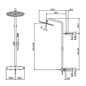 Душевая система Gattoni Circle Two 9195/PDNO черная матовая купить в интернет-магазине сантехники Sanbest