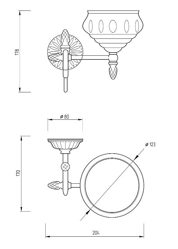 Мыльница настенная Migliore VERSAILLES 32631 декор золото/золото купить в интернет-магазине сантехники Sanbest
