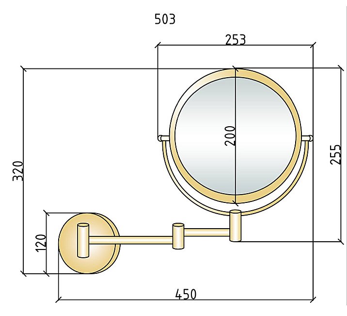 Зеркало косметическое настенное Boheme Imperiale 503 купить в интернет-магазине сантехники Sanbest