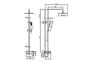 Душевая система Aquatek ЛИРА AQ2465MB черная матовая купить в интернет-магазине сантехники Sanbest