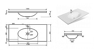 Тумба с раковиной Эстет Vegas 100 для ванной в интернет-магазине Sanbest