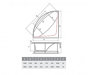 Акриловая ванна Vayer Boomerang 140x140 купить в интернет-магазине Sanbest