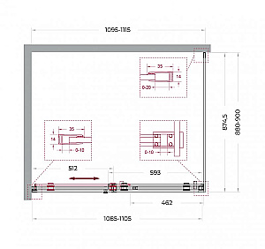 Душевой уголок BelBagno SOFT_CLOSE-2-AH-1 110х90 стекло прозрачное/профиль оружейная сталь купить в интернет-магазине Sanbest