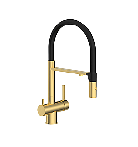 Смеситель для кухни Good Door KITCHEN-C СМ00051 брашированное золото купить в интернет-магазине сантехники Sanbest