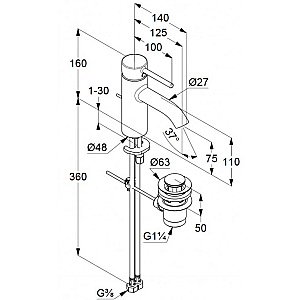 Смеситель для раковины Kludi Bozz 382630576 хром купить в интернет-магазине сантехники Sanbest