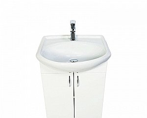 Тумба с раковиной Orange Роса LA-45TUW+RA белая глянец для ванной в интернет-магазине Sanbest