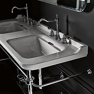 Консоль с раковиной Kerasan Waldorf 9195K 150 хром с 3 отверстиями для ванной в интернет-магазине сантехники Sanbest