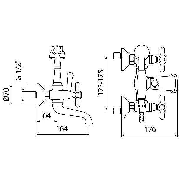 Смеситель для ванны с душем Webert Armony AM720201017 купить в интернет-магазине сантехники Sanbest