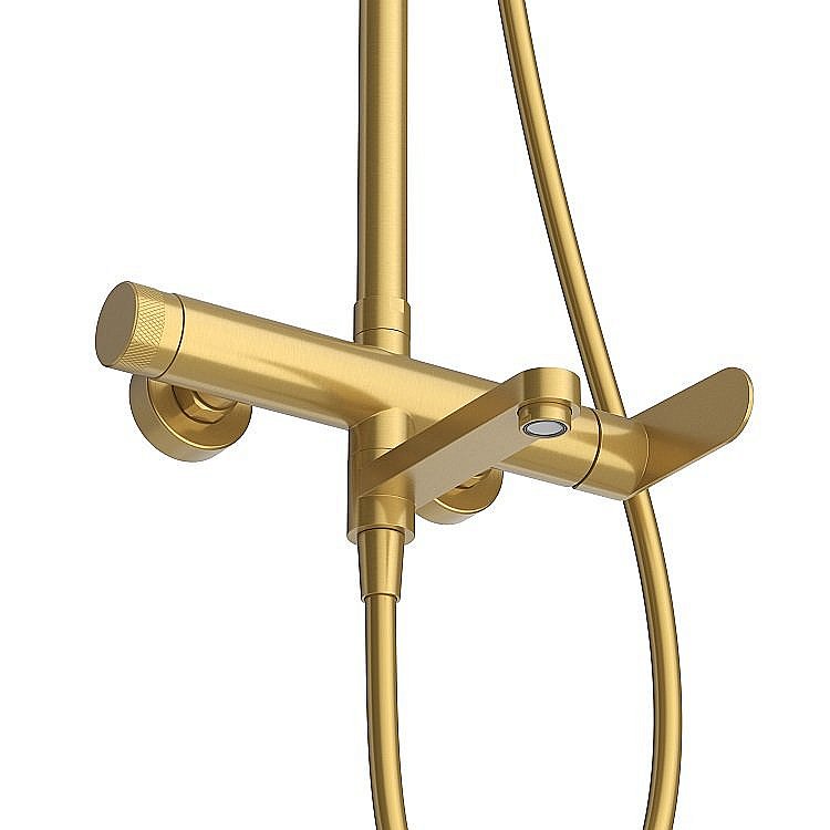 Душевая система Cezares STYLUS-CVD-BORO брашированное золото купить в интернет-магазине сантехники Sanbest