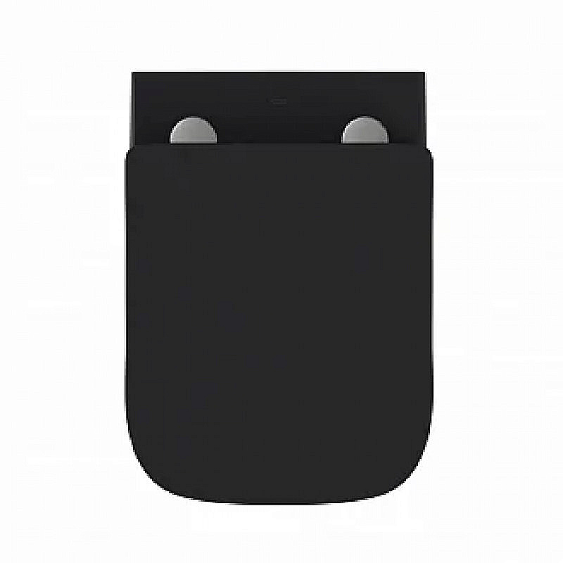 Унитаз подвесной BAS KVADRO BLACK безободковый, с крышкой микролифт, черный купить в интернет-магазине Sanbest